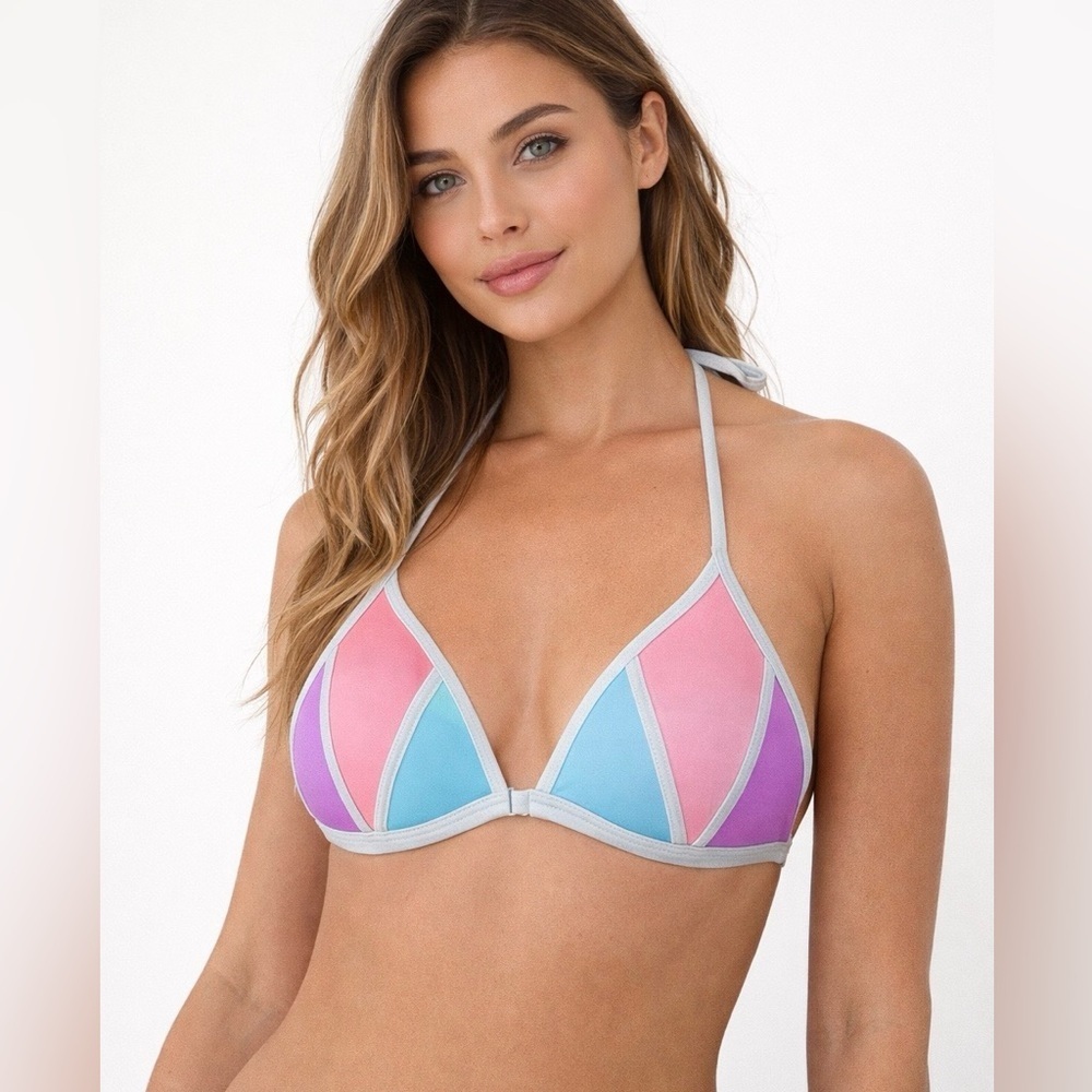 Victoria's Secret Black and Pink Bikini Top